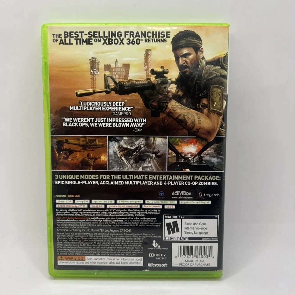Call of Duty: Black Ops (Xbox 360) Tested No Manual
